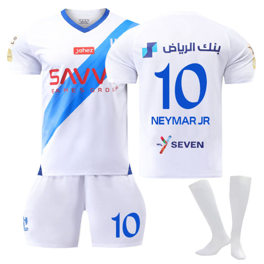 UONNO Al-Hilal Saudi Football Club Away Jersey NEYMAR JR #10 Soccer Jersey Kids Adult 3Pcs Jersey Kits