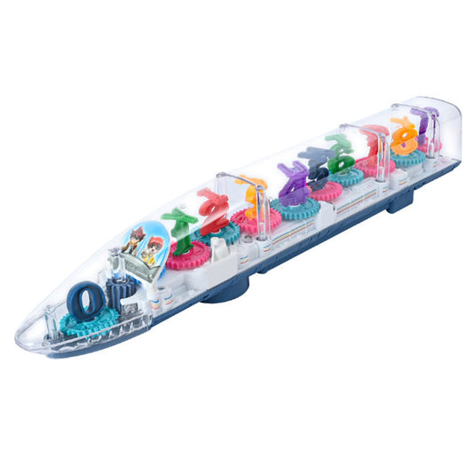 UONNO Light Up Train with Colorful Moving Gears & Music Sensory Toy for Kids