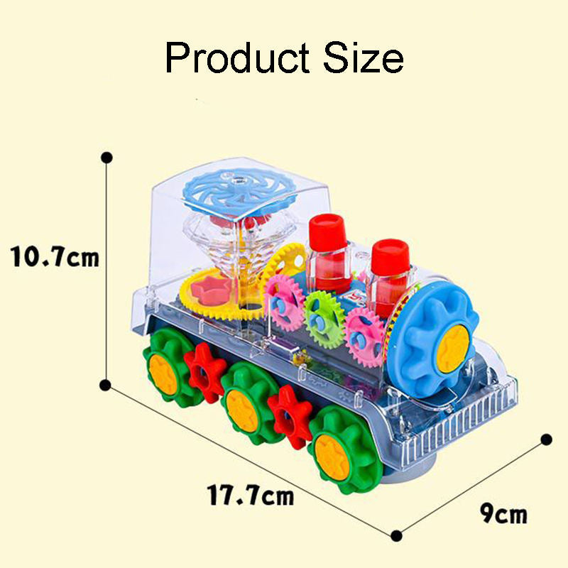 UONNO Electric Gear Train Toy with Flashing Lights & Music for Boy and Girl