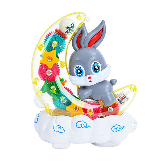 UONNO Light Up Rabbit with Colorful Moving Gears & Music Sensory Toy for Kids