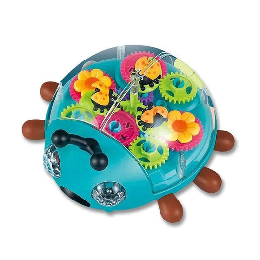 UONNO Light Up Ladybug with Colorful Moving Gears & Music Sensory Toy for Kids