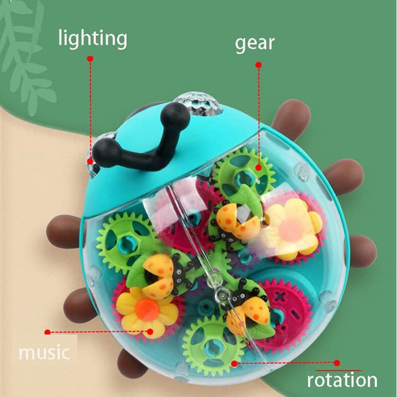 UONNO Light Up Ladybug with Colorful Moving Gears & Music Sensory Toy for Kids