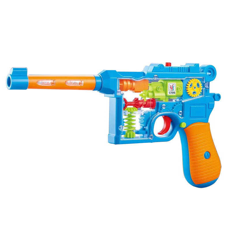 UONNO Light Up Gun with Colorful Moving Gears & Music Sensory Toy for Kids-B