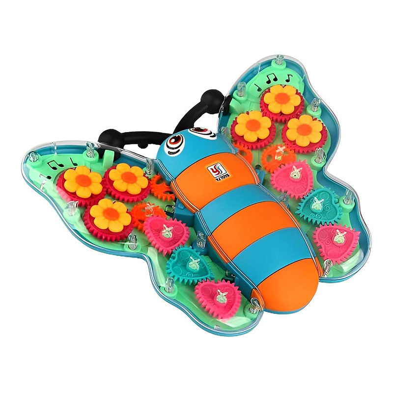 UONNO Light Up Butterfly with Colorful Moving Gears & Music Sensory Toy for Kids