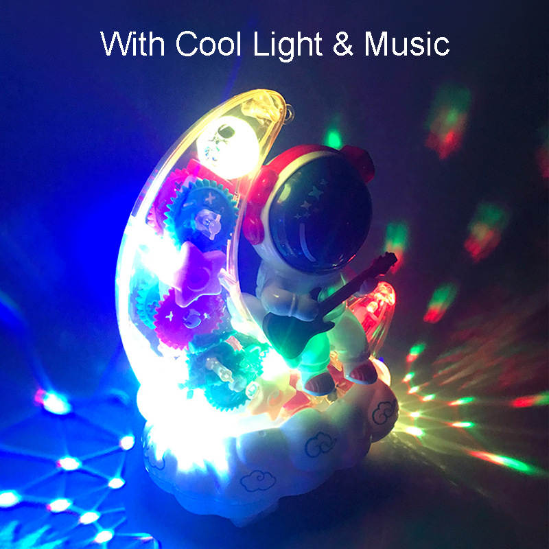 UONNO Light Up Astronaut with Colorful Moving Gears & Music Sensory Toy for Kids