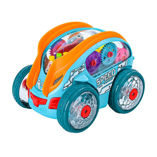 UONNO Light Up Stunt Car with Colorful Moving Gears & Music Sensory Toy for Kids