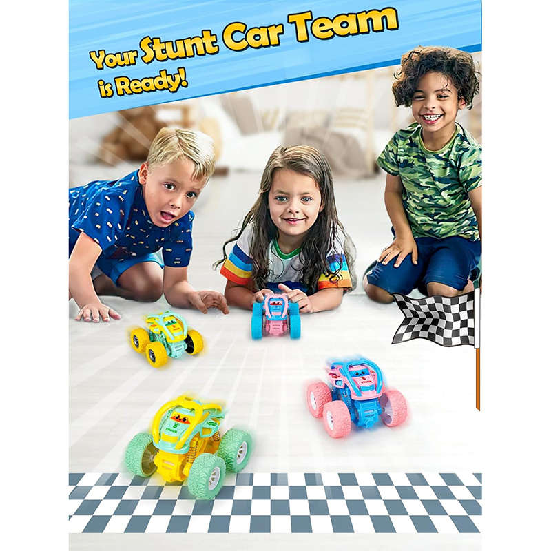 UONNO 4 Pcs Pull Back Cars Toys for Kids Age 3+ Monster Trucks Birthday Gifts