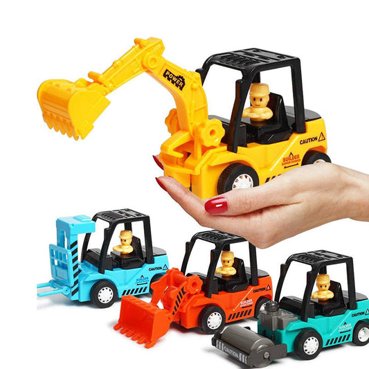 UONNO 4 Pcs Construction Toys for 3 Years Old Pull Back Vehicles Great Gift-A