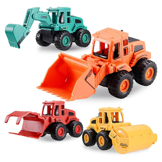 UONNO 4 Pcs Construction Toys for 3 Years Old Pull Back Vehicles Great Gift-B