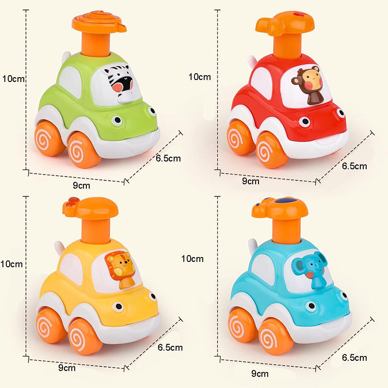 UONNO 4 Pcs Baby Toy Cars Cartoon Wind up Vehicle for 18 Months + Ideal Gifts-Set B