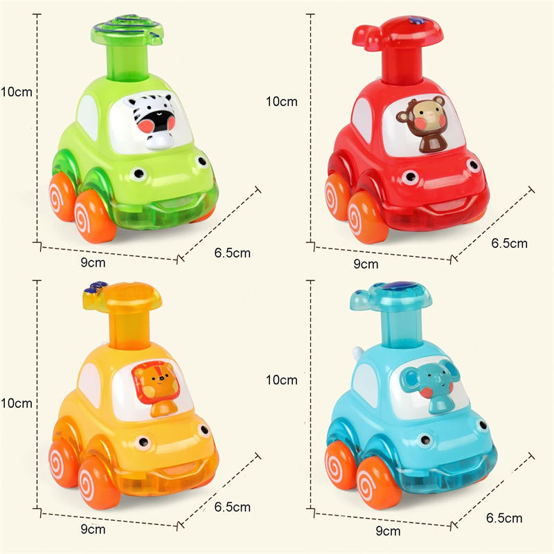 UONNO 4 Pcs Baby Toy Cars Cartoon Wind up Vehicle for 18 Months + Ideal Gifts-Set C