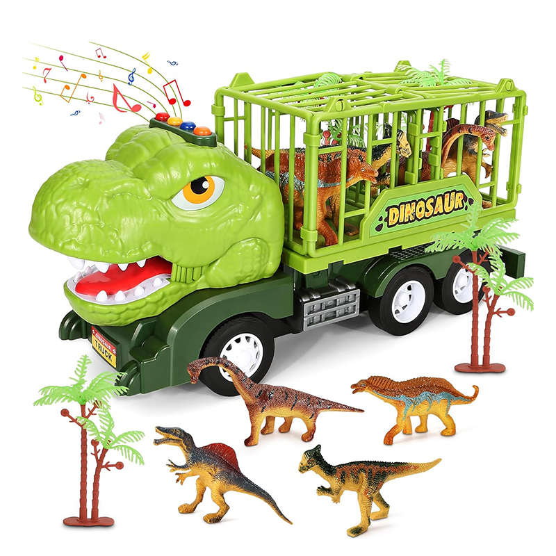 UONNO Dinosaur Truck Toys with Light & Sound Capture Tyrannosaurus Play Set