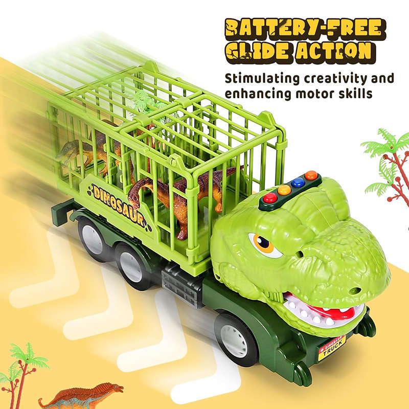 UONNO Dinosaur Truck Toys with Light & Sound Capture Tyrannosaurus Play Set