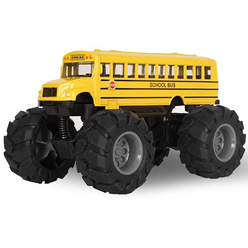 UONNO Monster School Bus 1/43 Scale Die Cast Metal Model Pullback Toy-Yellow