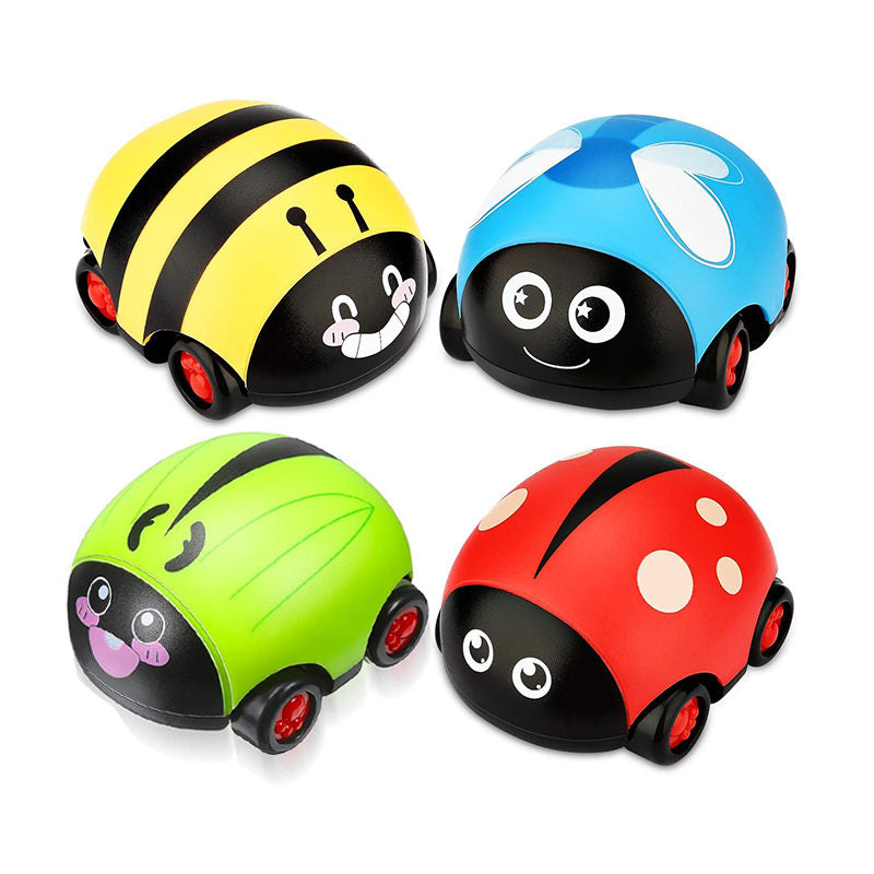 UONNO 4 Pcs Animals Car Toys Friction Powered for Toddlers 3+ Years Old