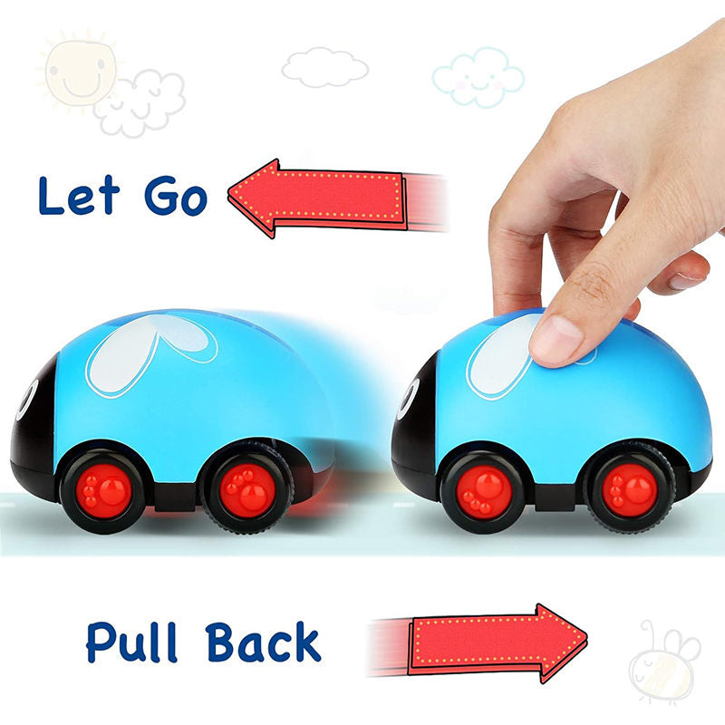 UONNO 4 Pcs Animals Car Toys Friction Powered for Toddlers 3+ Years Old