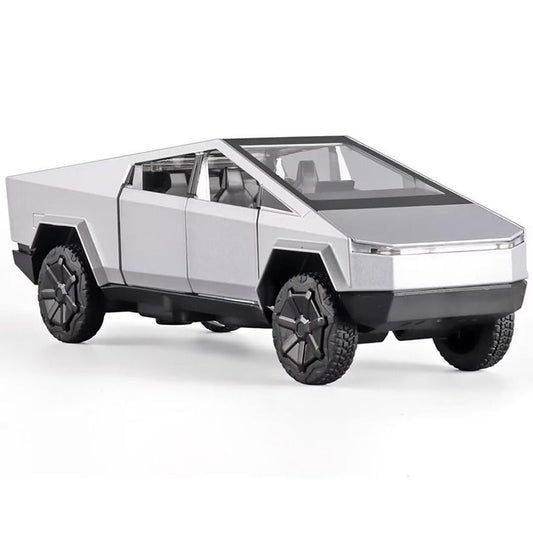 UONNO 1/32 Scale Diecast Truck Model Zinc Alloy Pull Back Car with Sound Light-Sliver