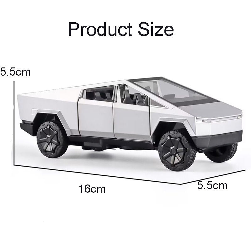 UONNO 1/32 Scale Diecast Truck Model Zinc Alloy Pull Back Car with Sound Light-Sliver