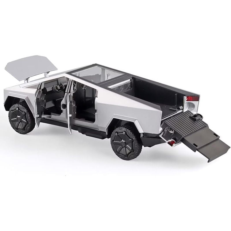 UONNO 1/32 Scale Diecast Truck Model Zinc Alloy Pull Back Car with Sound Light-Sliver