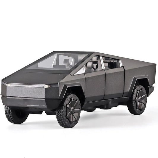 UONNO 1/32 Scale Diecast Truck Model Zinc Alloy Pull Back Car with Sound Light-Grey