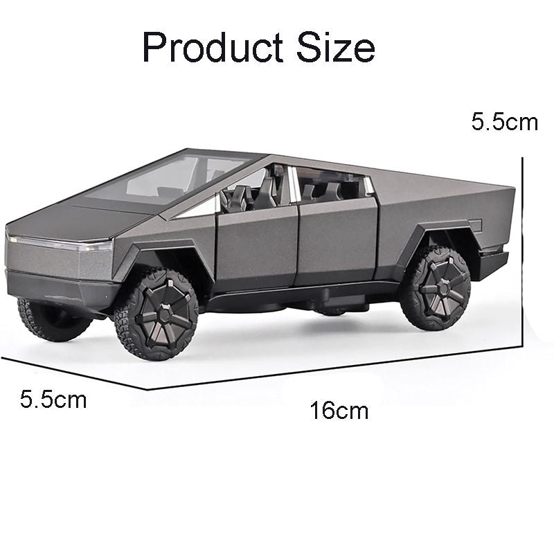 UONNO 1/32 Scale Diecast Truck Model Zinc Alloy Pull Back Car with Sound Light-Grey