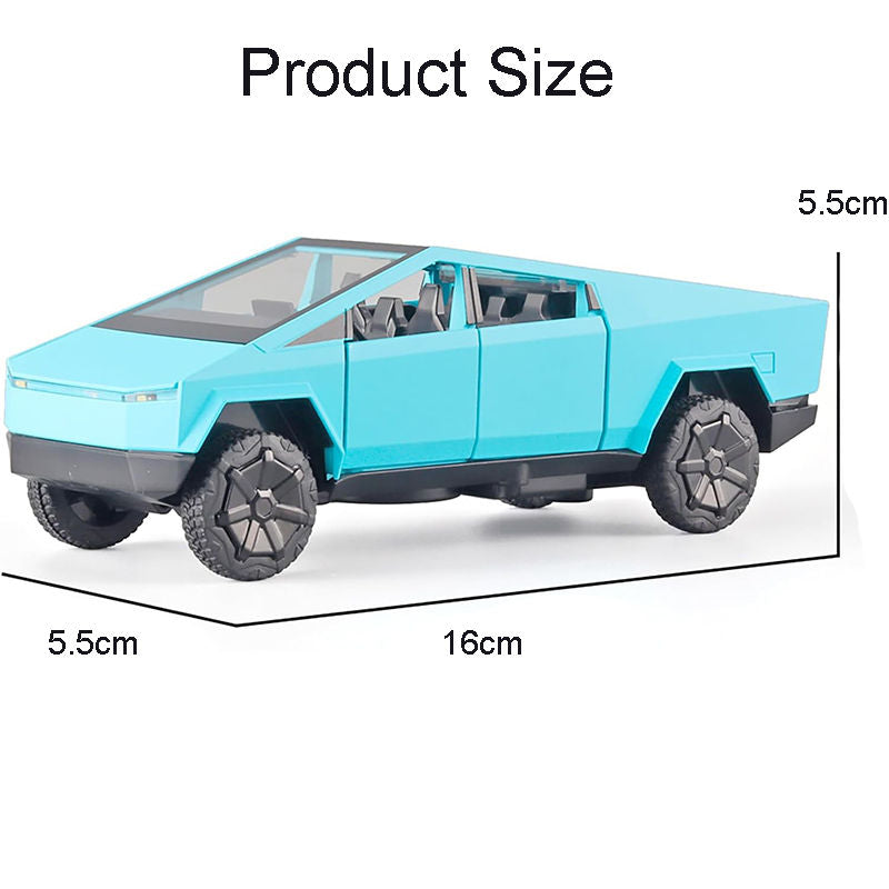 UONNO 1/32 Scale Diecast Truck Model Zinc Alloy Pull Back Car with Sound Light-Blue