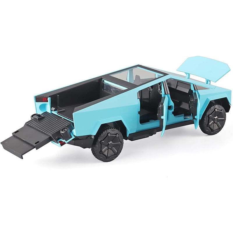 UONNO 1/32 Scale Diecast Truck Model Zinc Alloy Pull Back Car with Sound Light-Blue