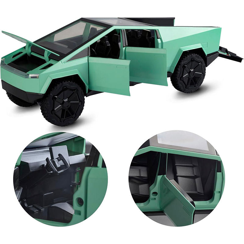 UONNO 1/32 Scale Diecast Truck Model Zinc Alloy Pull Back Car with Sound Light-Green