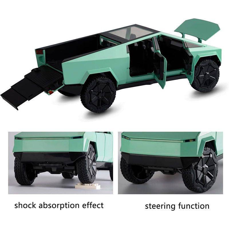 UONNO 1/32 Scale Diecast Truck Model Zinc Alloy Pull Back Car with Sound Light-Green