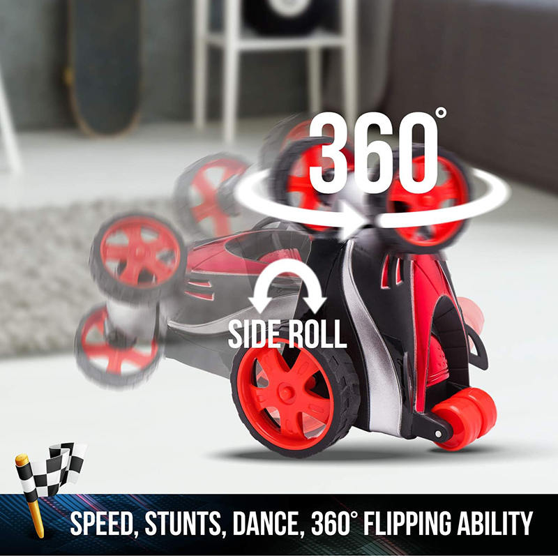 UONNO Remote Control Car 4-Wheel Drive Car Spins and Flips for Indoor Outdoor-Red