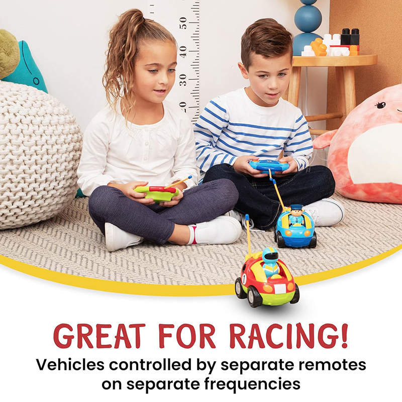 UONNO Cartoon Remote Control Cars with Light & Sound for Kids 18 Months+-Red