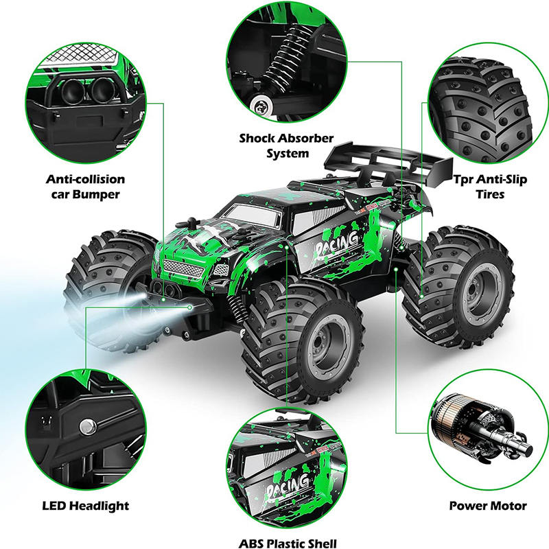 UONNO 2.4 GHz RC Off Road with LED Headlight All Terrain Car for Kid and Adults