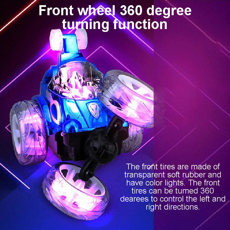 UONNO RC Stunt Car Invincible 360¡ã Rolling Twister with Colorful Lights & Music-Red