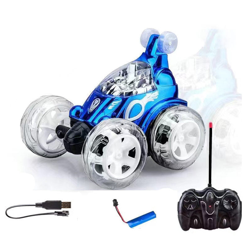 UONNO RC Stunt Car Invincible 360¡ã Rolling Twister with Colorful Lights & Music-Blue