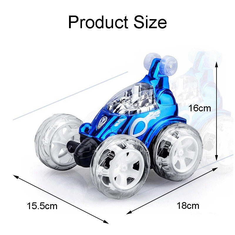 UONNO RC Stunt Car Invincible 360¡ã Rolling Twister with Colorful Lights & Music-Blue