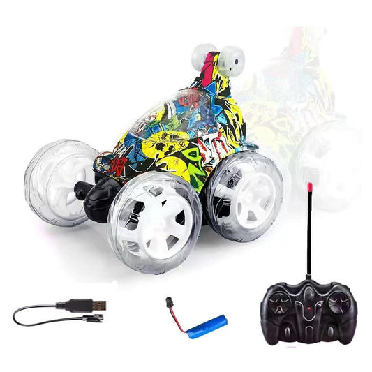 UONNO RC Stunt Car Invincible 360¡ã Rolling Twister with Colorful Lights & Music-Graffiti