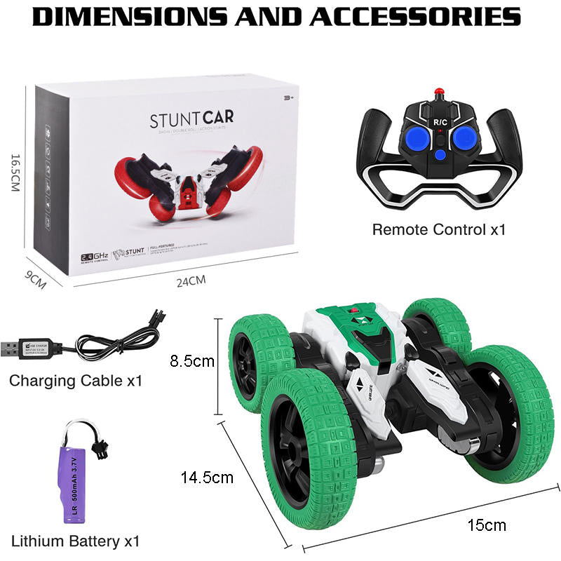 UONNO 4WD RC Stunt Car Double-Sided Rotation 360¡ã Flips for Indoor Outdoor-Green