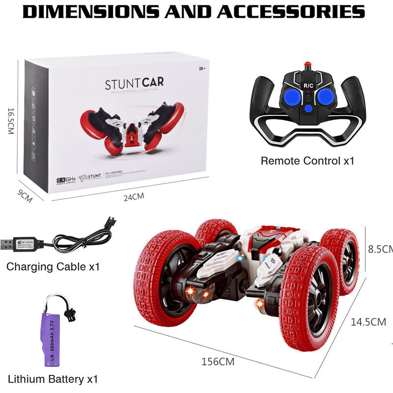 UONNO 4WD RC Stunt Car Double-Sided Rotation 360¡ã Flips for Indoor Outdoor-Red