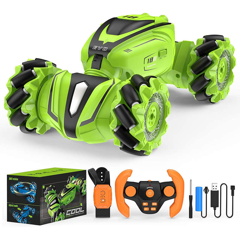 UONNO 4WD RC Car Transformable with Gesture Controller Ideal Gift for Kids-Green