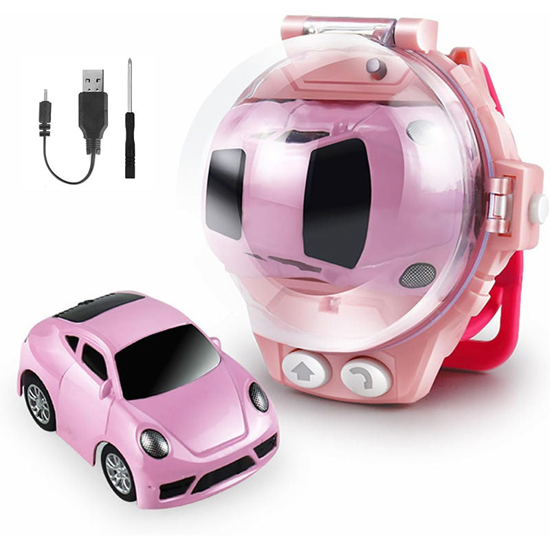 UONNO 2.4 GHz RC Car Watch Remote Control Rechargeable Gift for Boys Girls-Pink