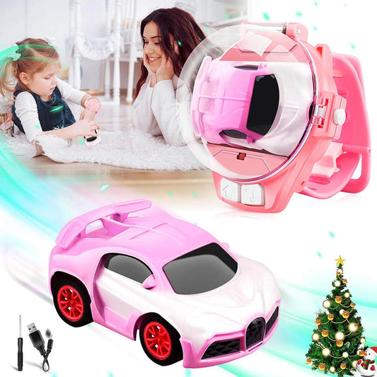 UONNO 2.4 GHz RC Car Watch Remote Control Rechargeable Gift for Boys Girls-BGT Pink