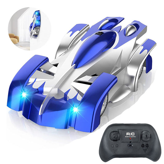 UONNO Wall Climbing Remote Control Car 360° Rotating Dual Mode with Headlight-Blue