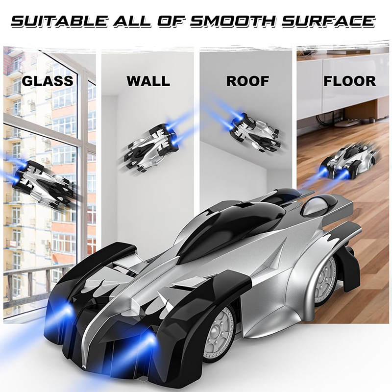 UONNO Wall Climbing Remote Control Car 360° Rotating Dual Mode with Headlight-Black