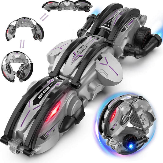 UONNO Remote Control Stunt Snake Car 360¡ã Roll with LED Lights for Boys-Black