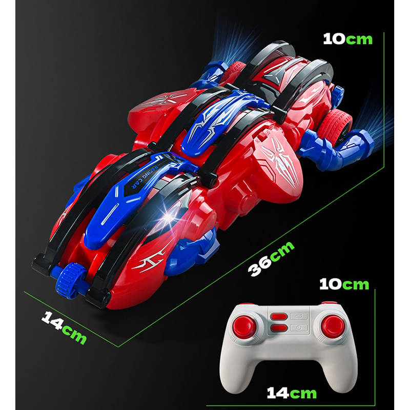 UONNO Remote Control Stunt Snake Car 360¡ã Roll with LED Lights for Boys-Red