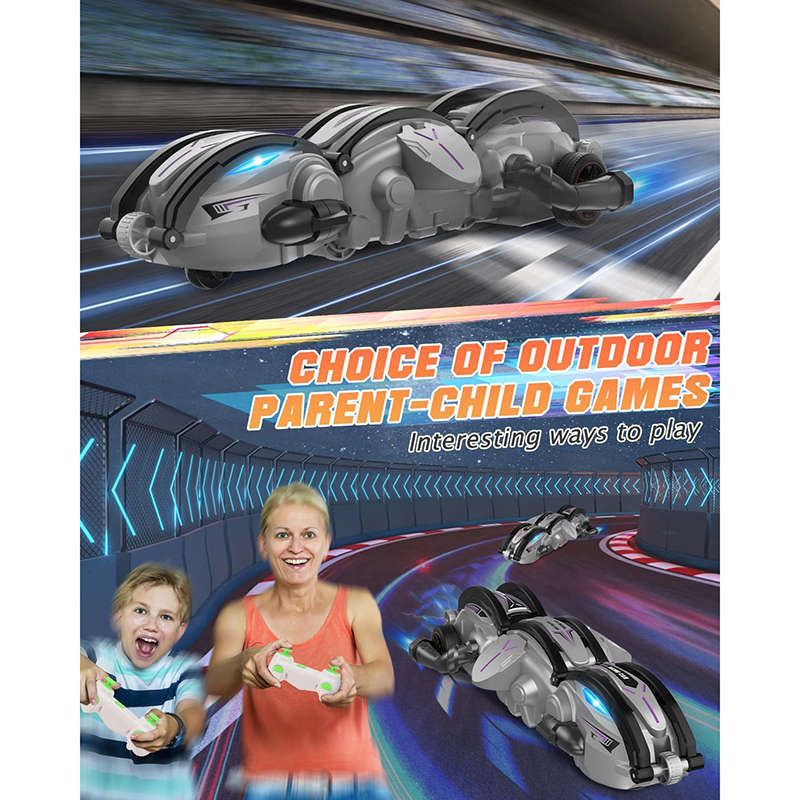 UONNO Remote Control Stunt Snake Car 360¡ã Roll with LED Lights for Boys-Red