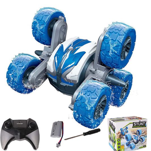 UONNO Waterproof RC Stunt Cars Double sided Driving 360° Flips for Kids 6+-Blue