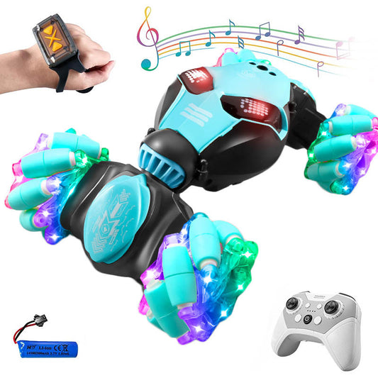 UONNO LED RC Car Gesture Sensing 4WD 360¡ã Rotating for Age 8+ Year Old-Blue