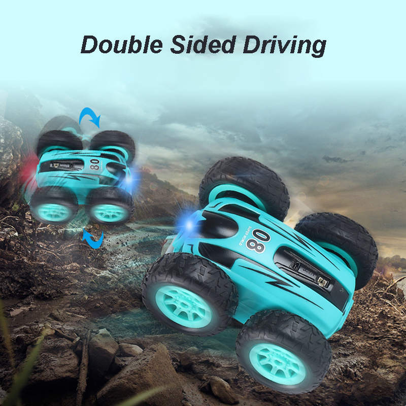 UONNO MINI Stunt RC Cars Double Sided Driving 360° Rotating for Boys & Girls-06 Green