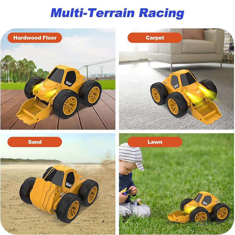 UONNO 2.4Ghz Remote Control Bulldozer 360¡ã Flip & Rotation with Headlights